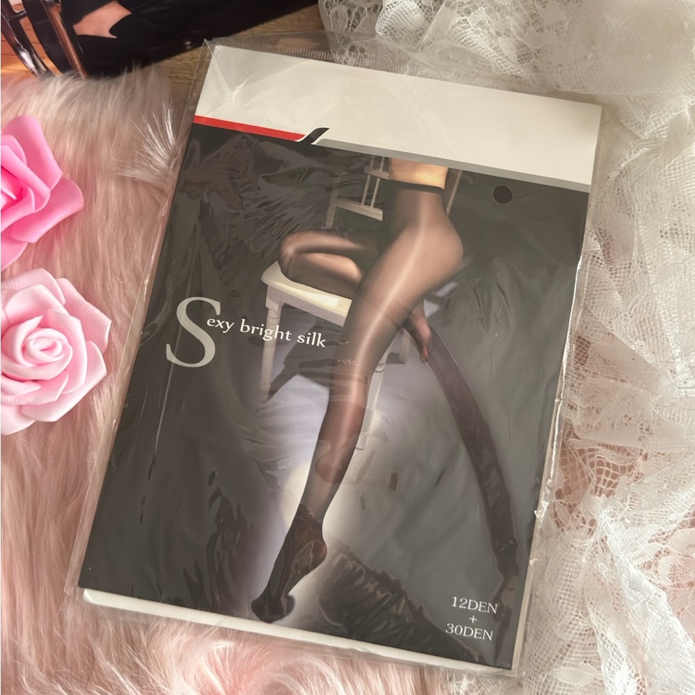 Sexy Bright Silk shiny Sheer Tights Women Accessories crotchless